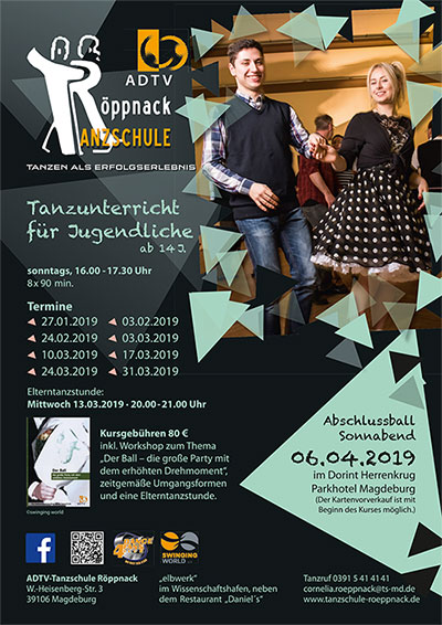 Flyer Tanzunterricht Jugendliche 2019 